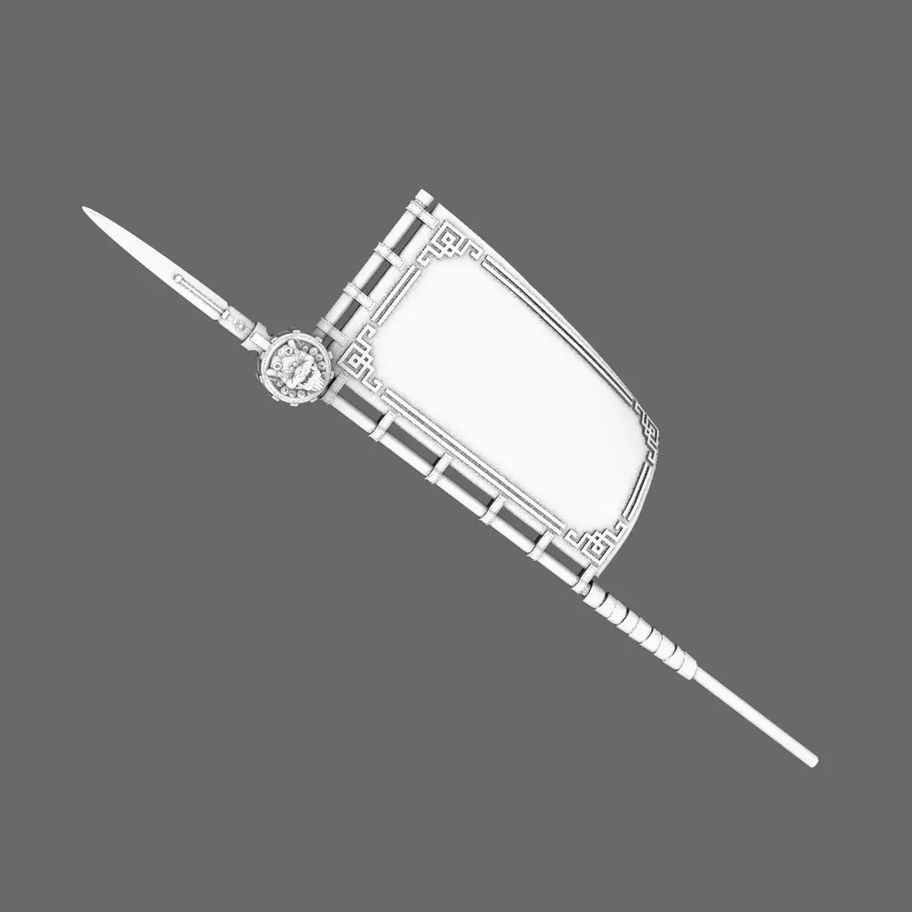 Cyber Samurai Sashimono Battle Flag No Hand BW Terrain & Forge