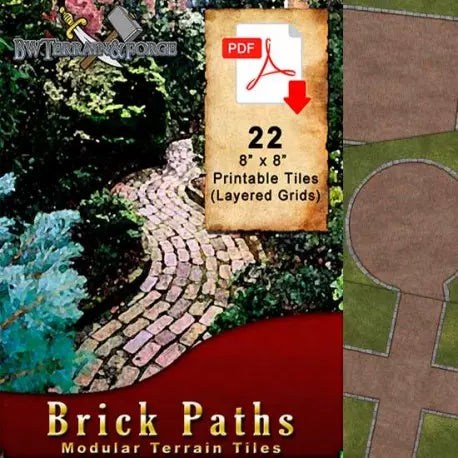 Digital Forge: Brick Paths - Modular Terrain Tiles - bw-terrain-forge