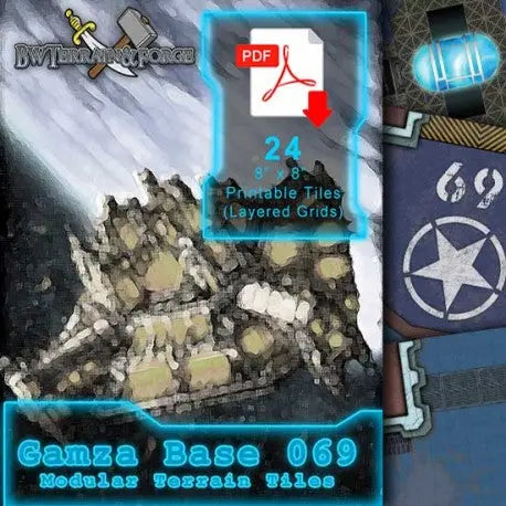 Digital Forge: Gamza Base 69 - Space Station Themed Modular Terrain Tiles - bw-terrain-forge