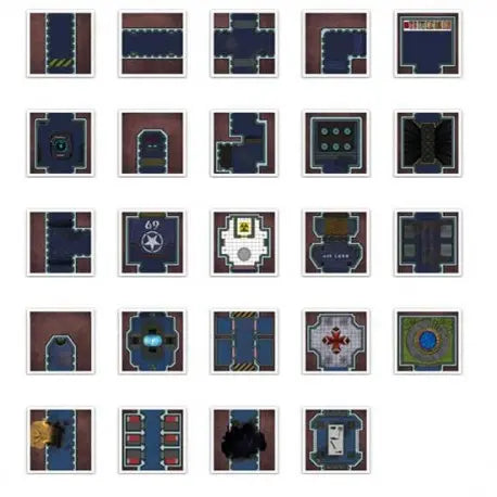 Digital Forge: Gamza Base 69 - Space Station Themed Modular Terrain Tiles - bw-terrain-forge