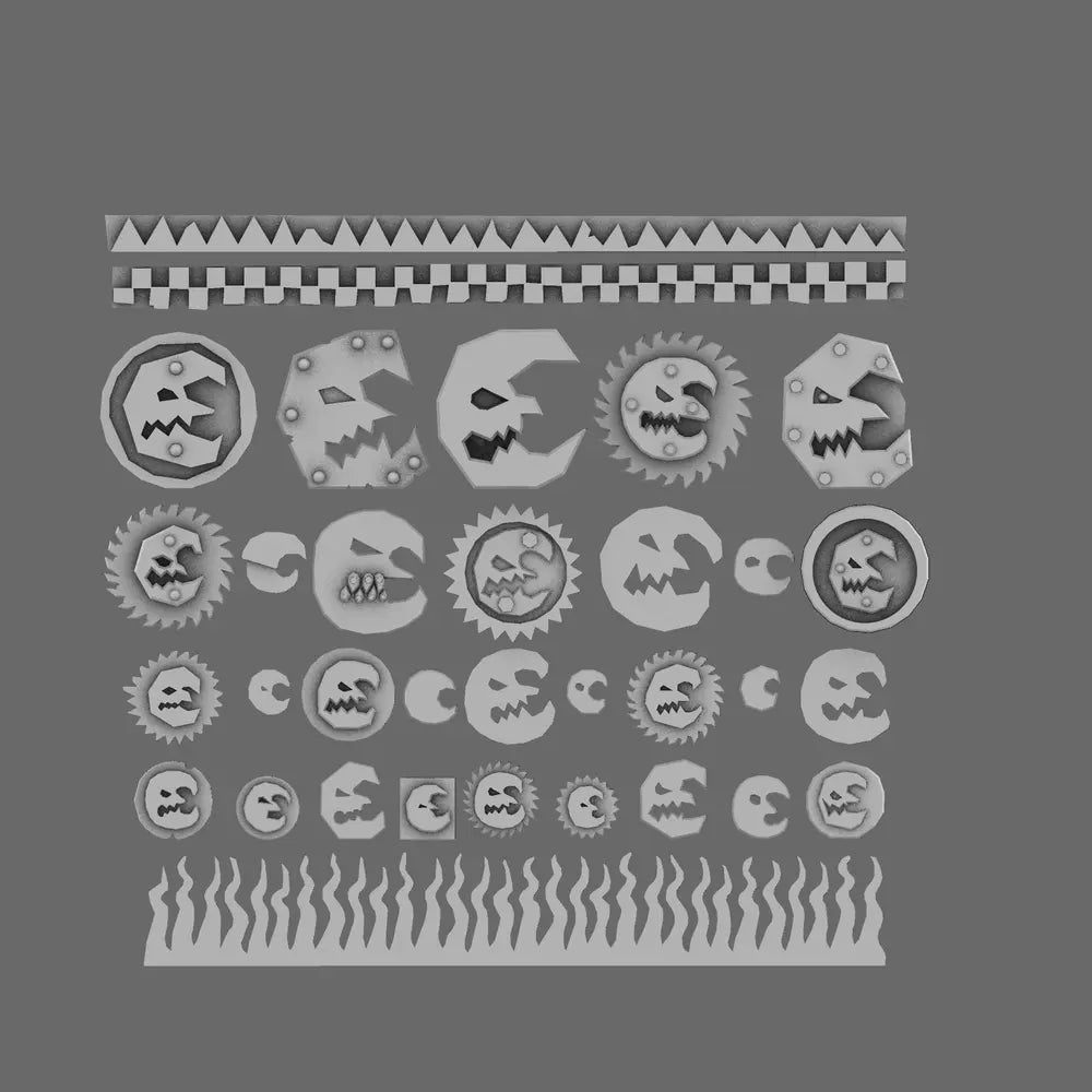 Lunar Orcs Clan Symbols BW Terrain & Forge