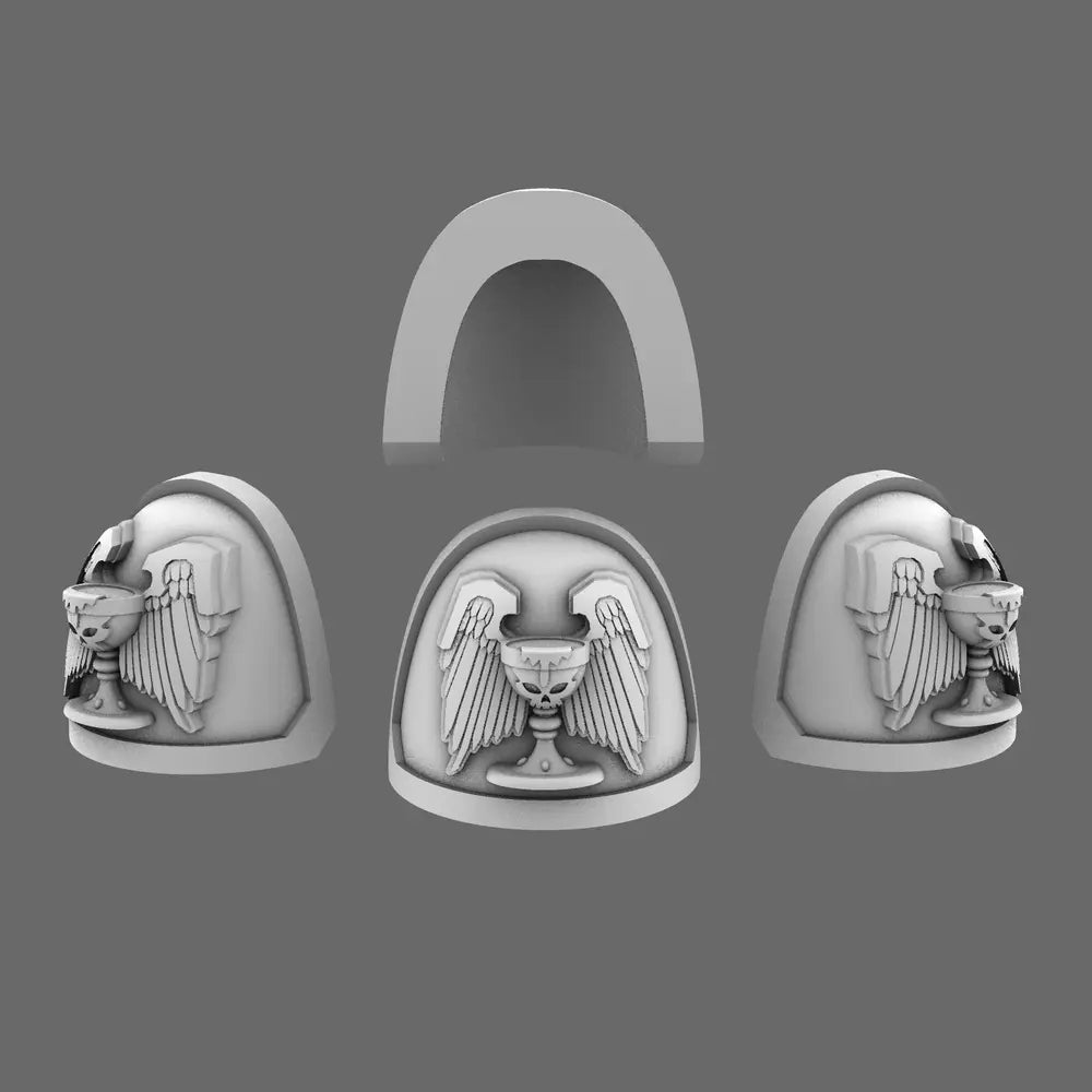 Angelic Sons V7 Rimmed Shoulder Pads X10 BW Terrain & Forge
