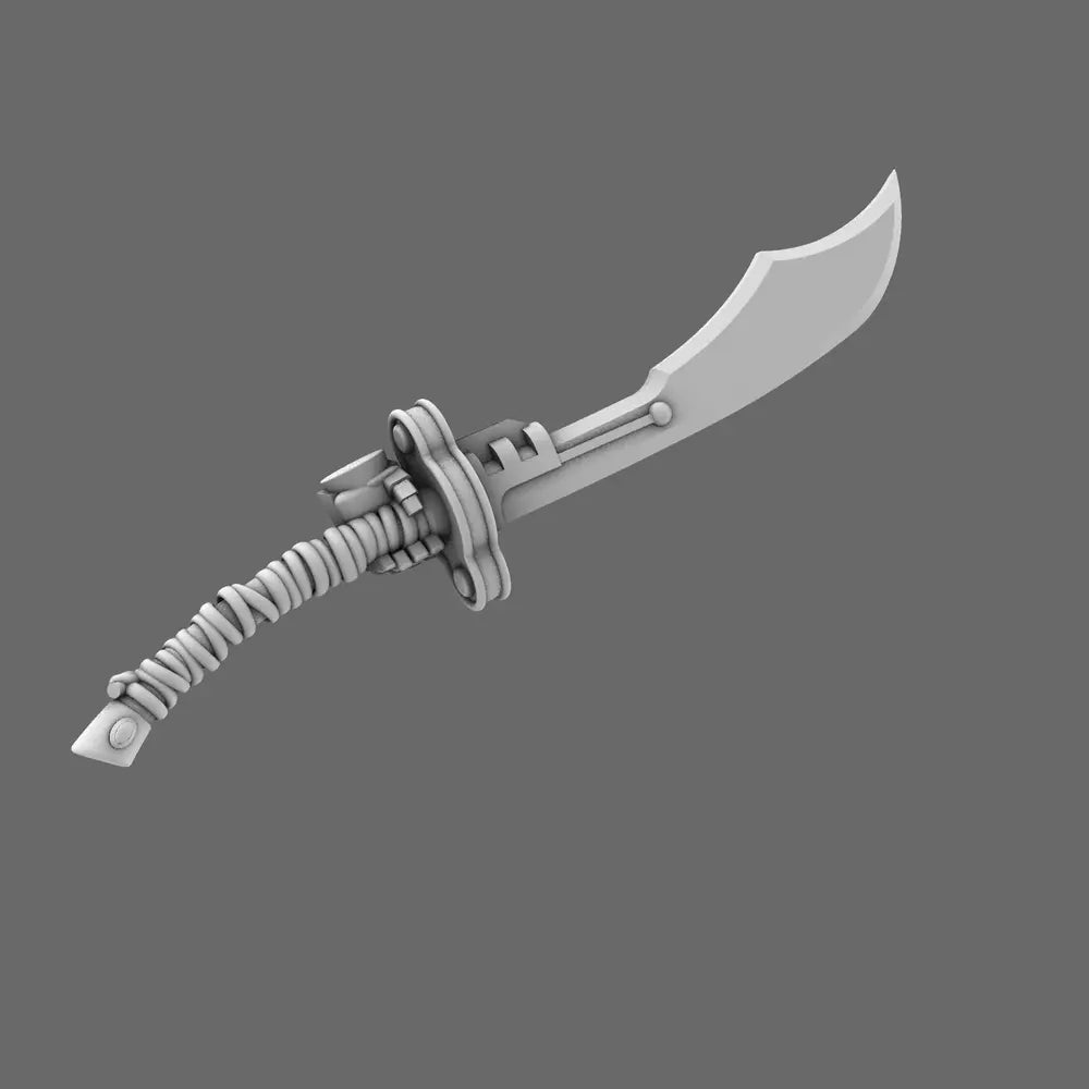 Space Mongols Guan Dao Energy Sword (LEFT) BW Terrain & Forge