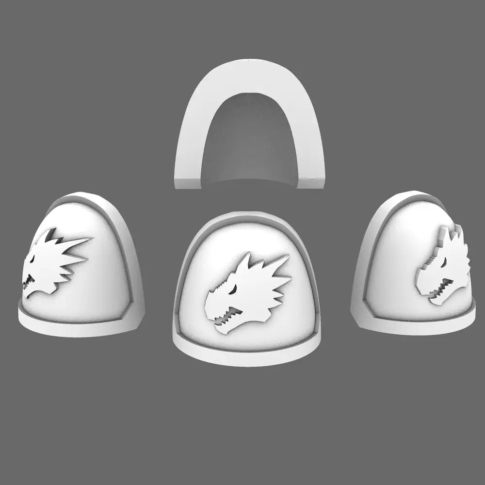 Space Dragons V07 Eagle Shoulder Pads Type A LEFT BW Terrain & Forge