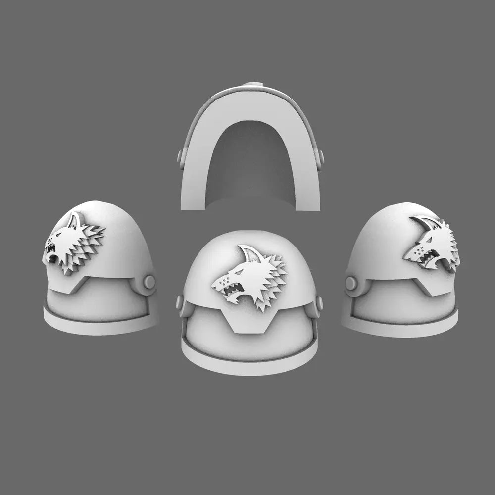 Space Vikings V7 Compound Shoulder Pads Left BW Terrain & Forge