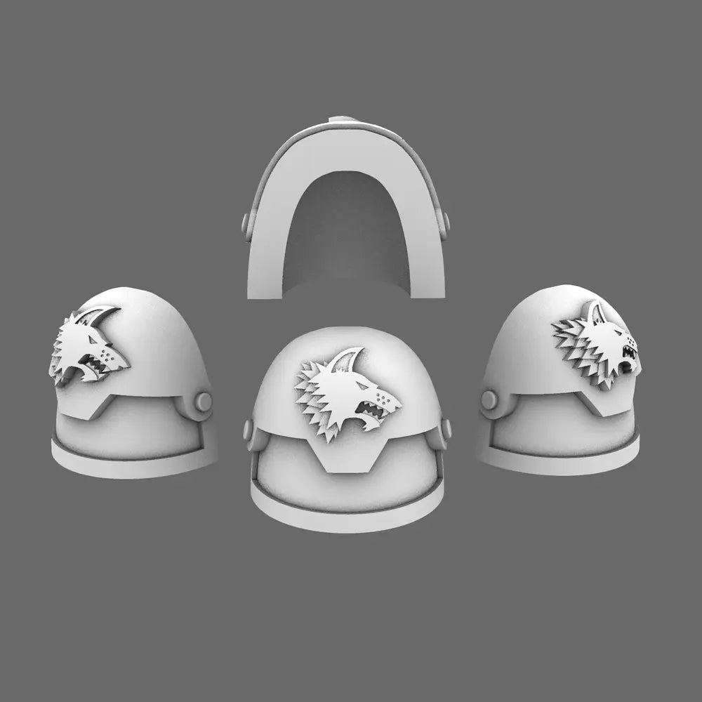 Space Vikings V7 Compound Shoulder Pads RIGHT BW Terrain & Forge