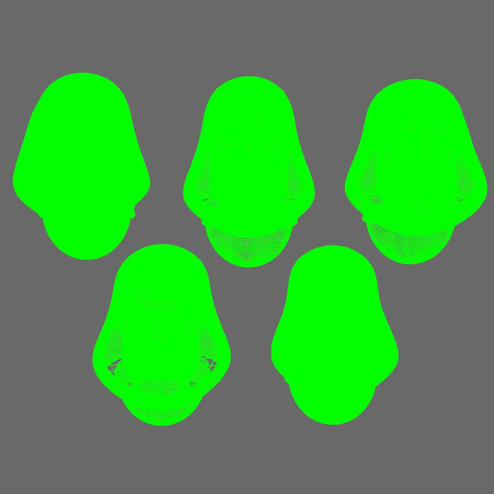 Space Knights V10 Hooded Exposed Heads Type A X10 - BW Terrain & Forge