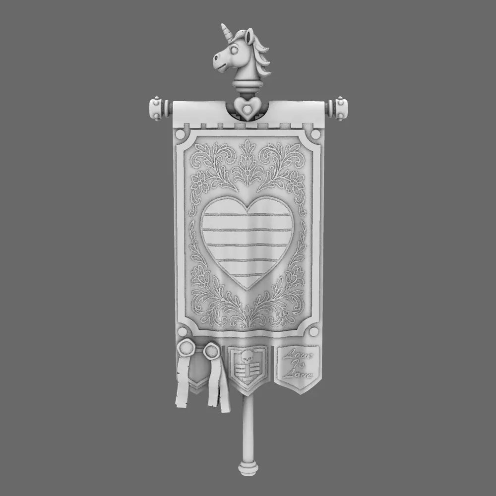 Pride Marines Battle Standard NO HAND BW Terrain & Forge