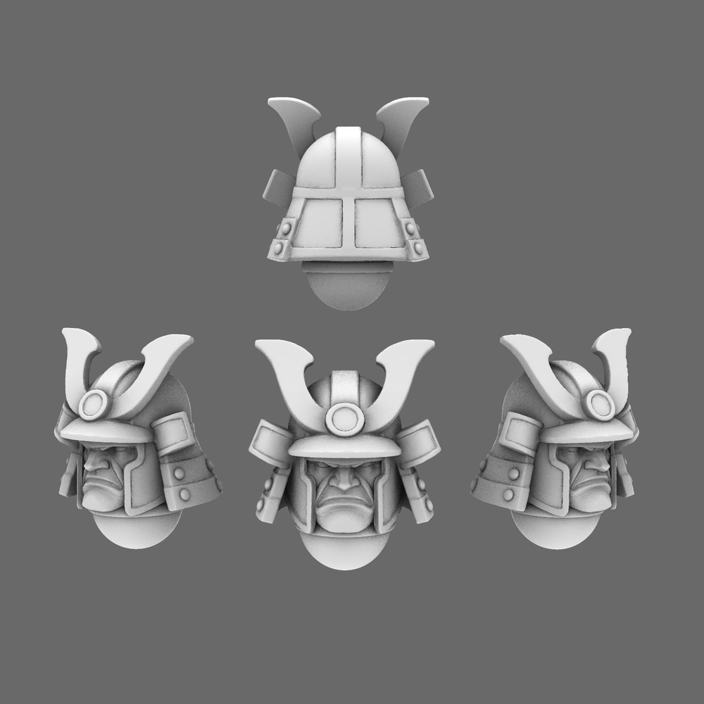 Cyber Samurai V1 Thunder Helmet BW Terrain & Forge
