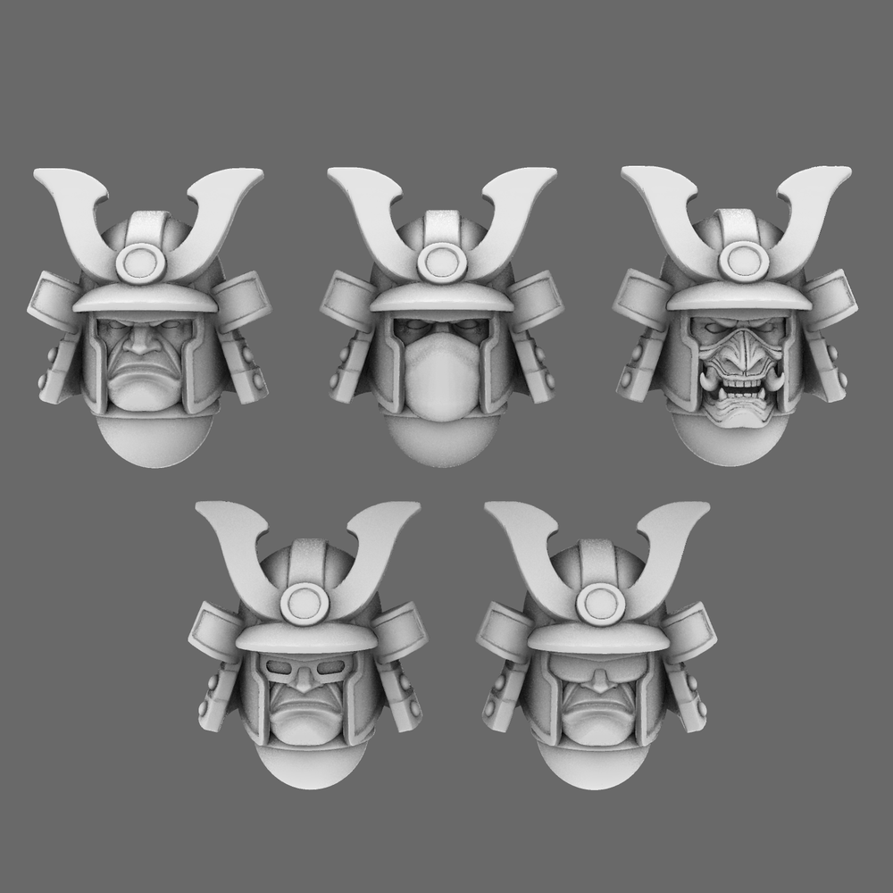 Cyber Samurai V1 Thunder Helmet BW Terrain & Forge