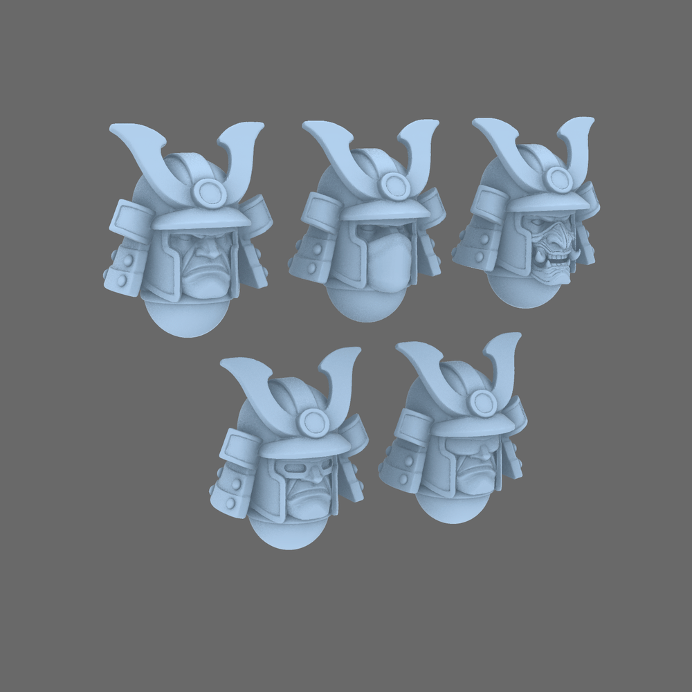 Cyber Samurai V1 Thunder Helmet BW Terrain & Forge