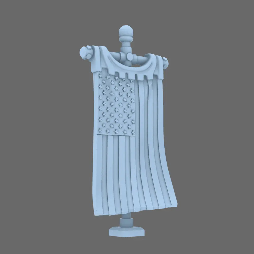 Patriotic Knights Old Glory Back Banner BW Terrain & Forge