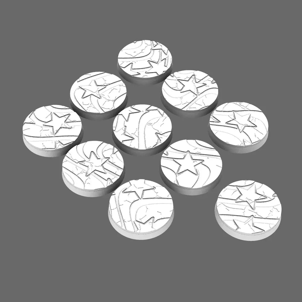 Stars and Stripes 25mm Round Base Set X10 BW Terrain & Forge