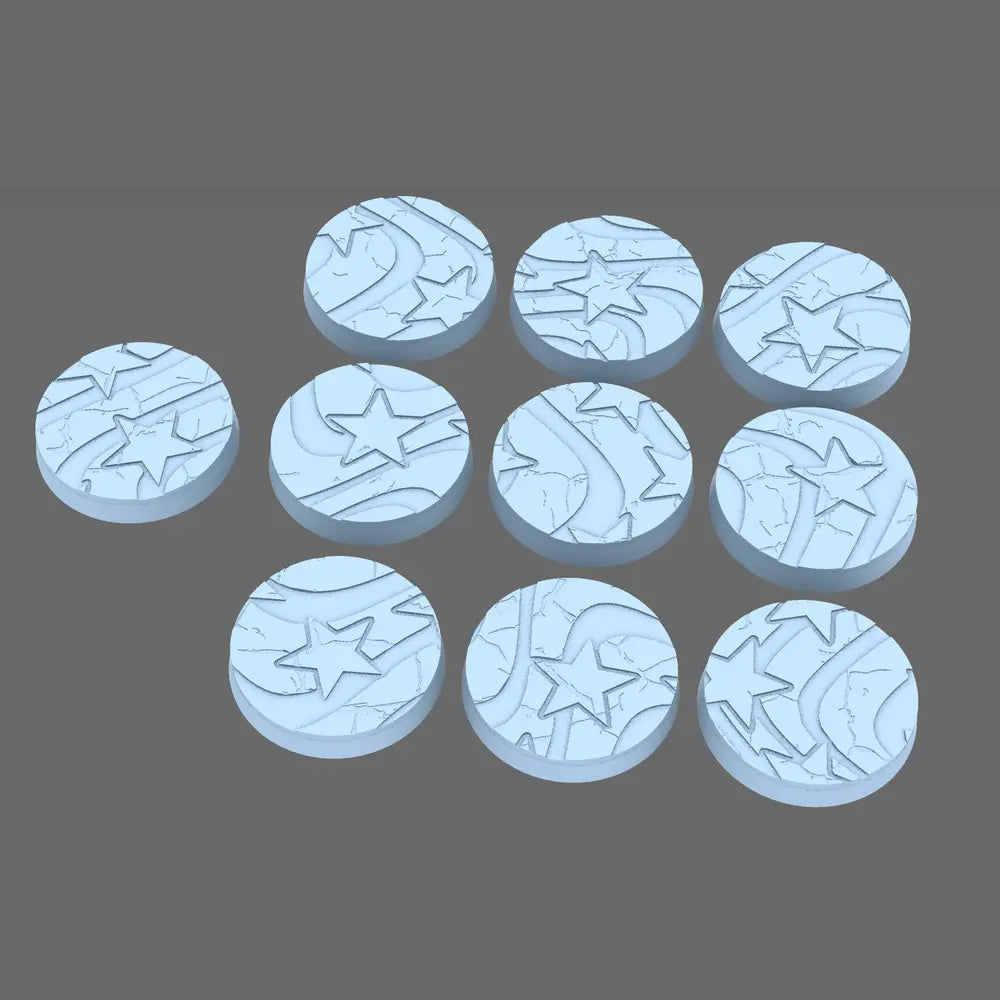 Stars and Stripes 25mm Round Base Set X10 BW Terrain & Forge