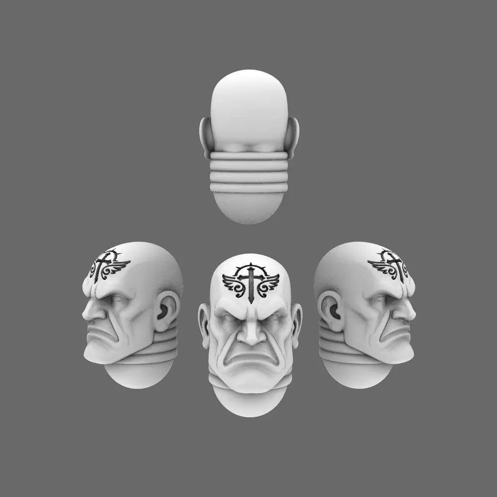 Arthurian Knights V10 Faithful Exposed Heads BW Terrain & Forge