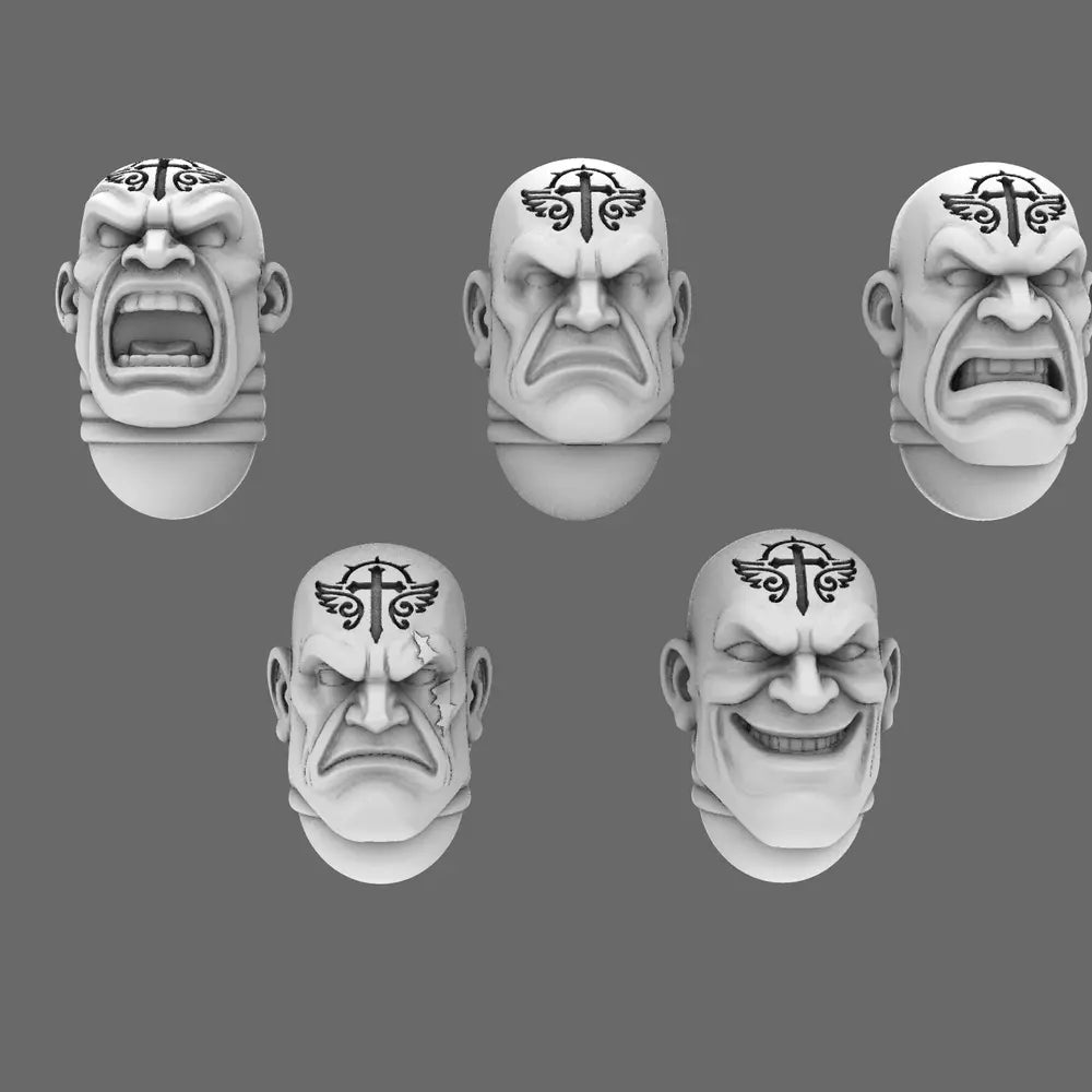 Arthurian Knights V10 Faithful Exposed Heads BW Terrain & Forge