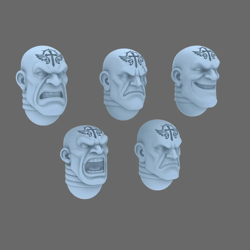 Arthurian Knights V10 Faithful Exposed Heads BW Terrain & Forge