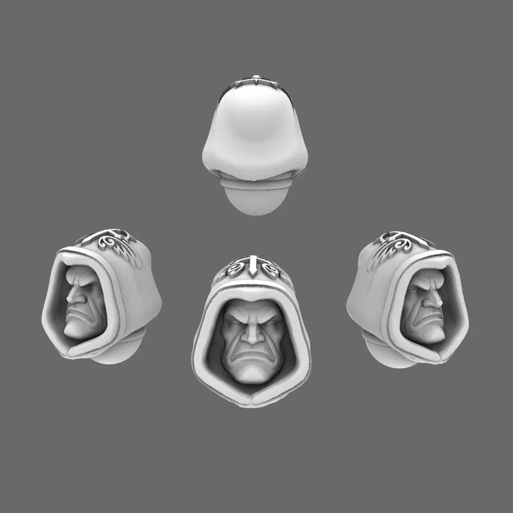 Arthurian Knights V10 Hooded Faithful Heads BW Terrain & Forge