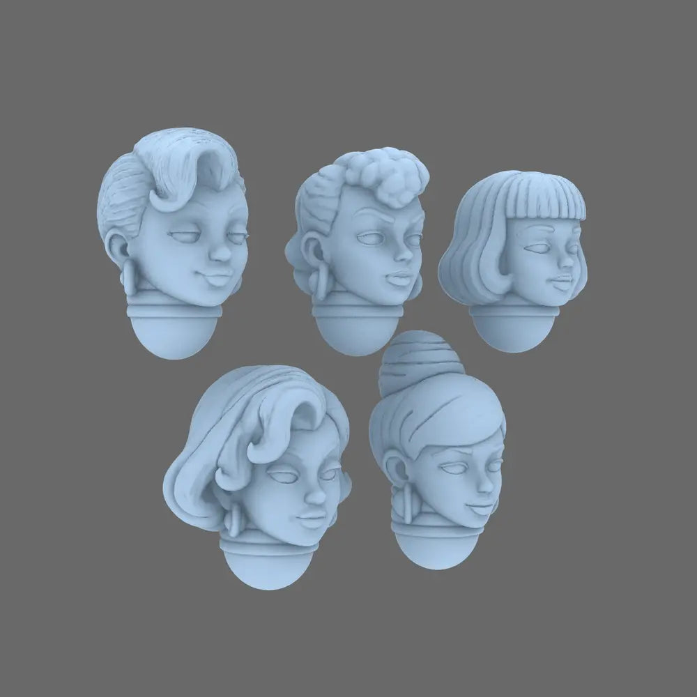 Legion of Barb Vintage Fashion Doll Heads BW Terrain & Forge