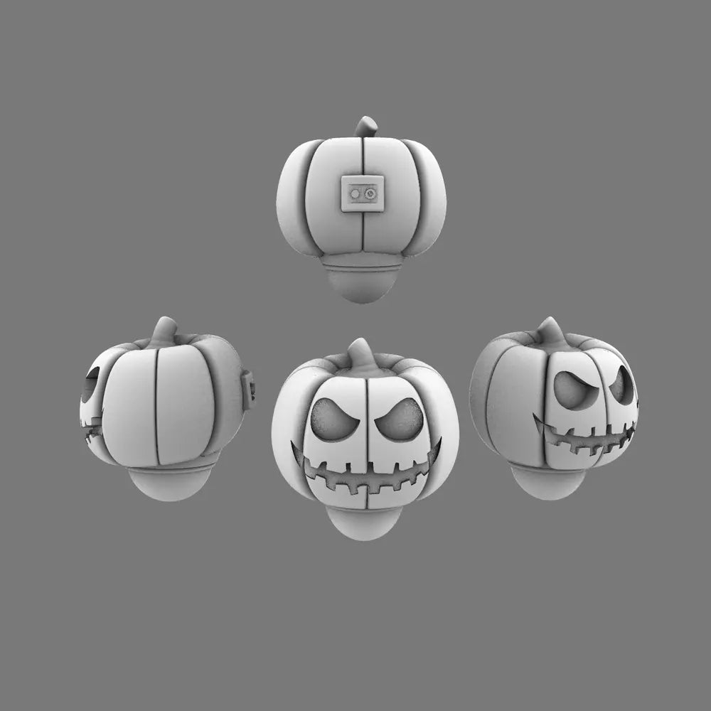 Pumpkin Lords V10K Jack O Lantern Helmets X 10 BW Terrain & Forge