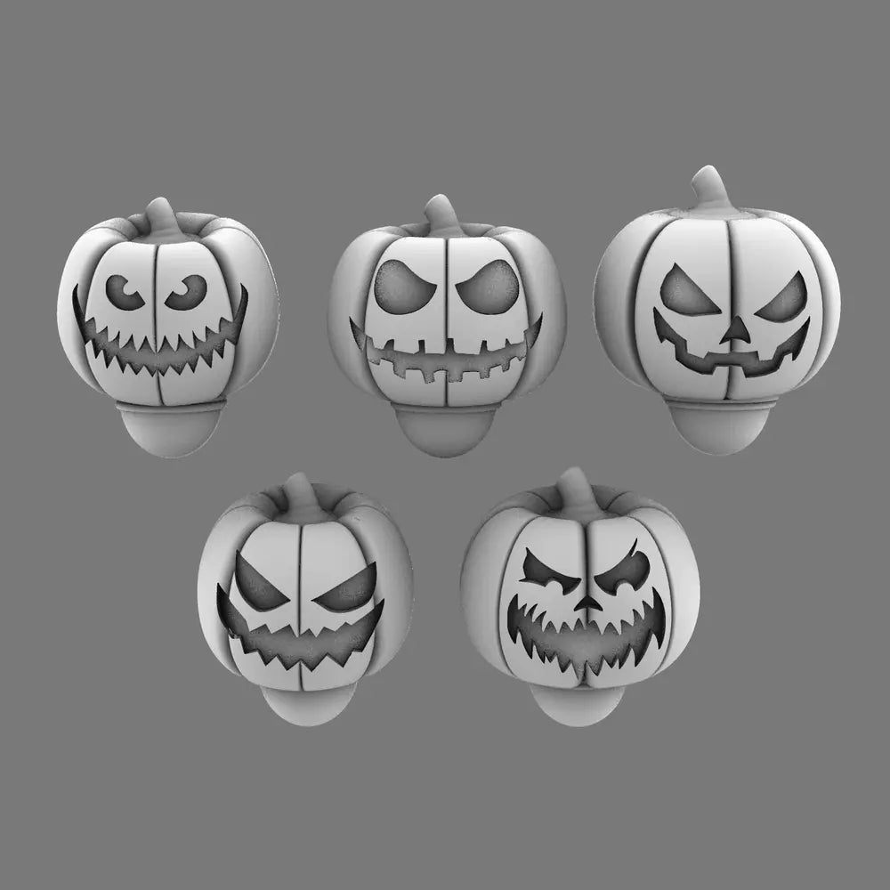 Pumpkin Lords V10K Jack O Lantern Helmets X 10 BW Terrain & Forge