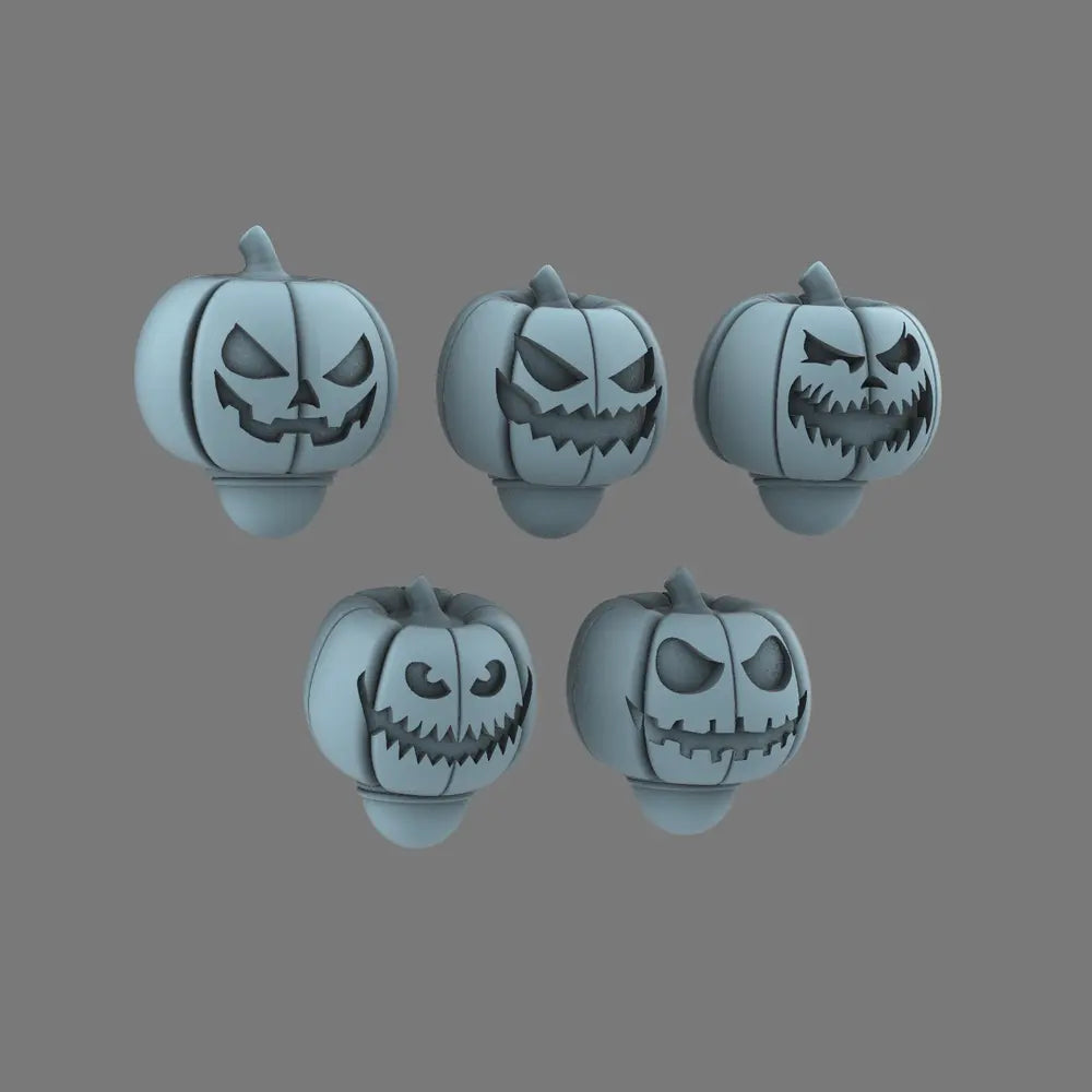 Pumpkin Lords V10K Jack O Lantern Helmets X 10 BW Terrain & Forge