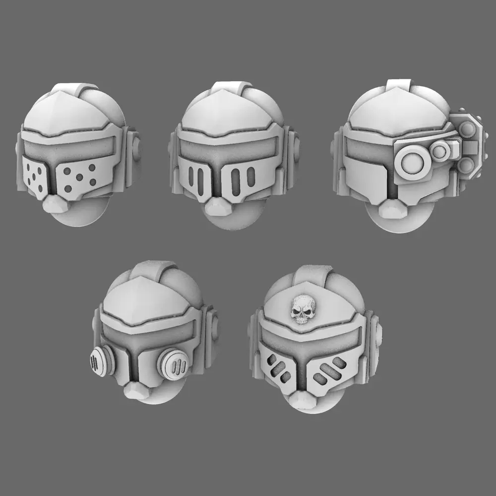 Space Knights V10 Helmet Type 251001 X 10 BW Terrain & Forge