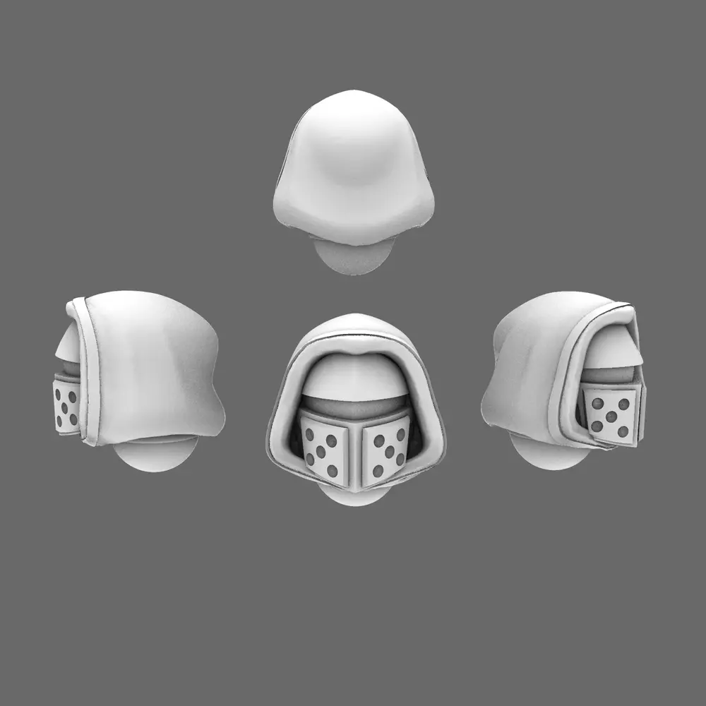 Space Knights V10 Hooded Helmet Type 251004 X 10 BW Terrain & Forge
