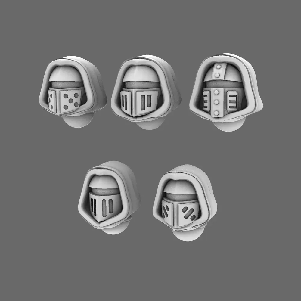 Space Knights V10 Hooded Helmet Type 251004 X 10 BW Terrain & Forge