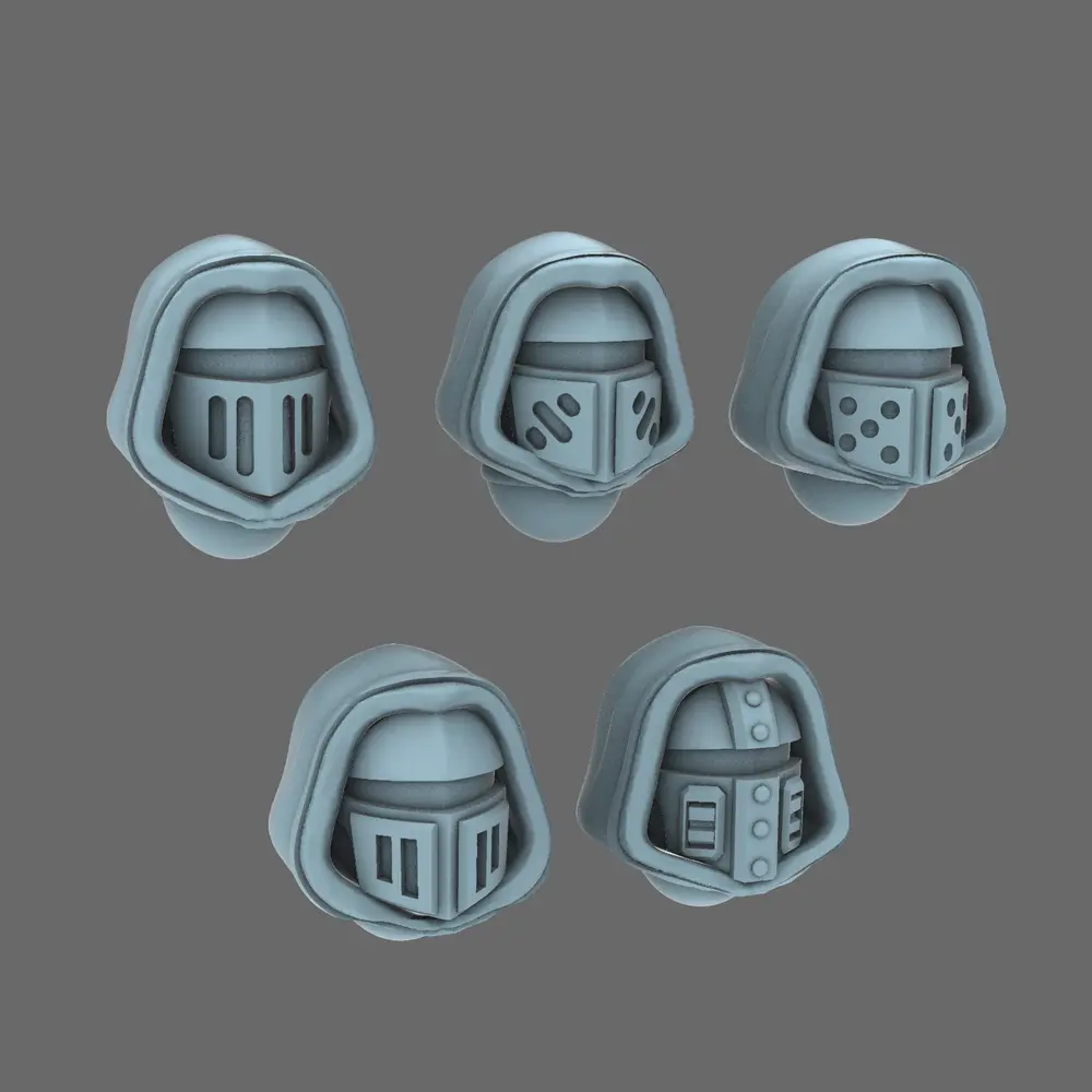 Space Knights V10 Hooded Helmet Type 251004 X 10 BW Terrain & Forge