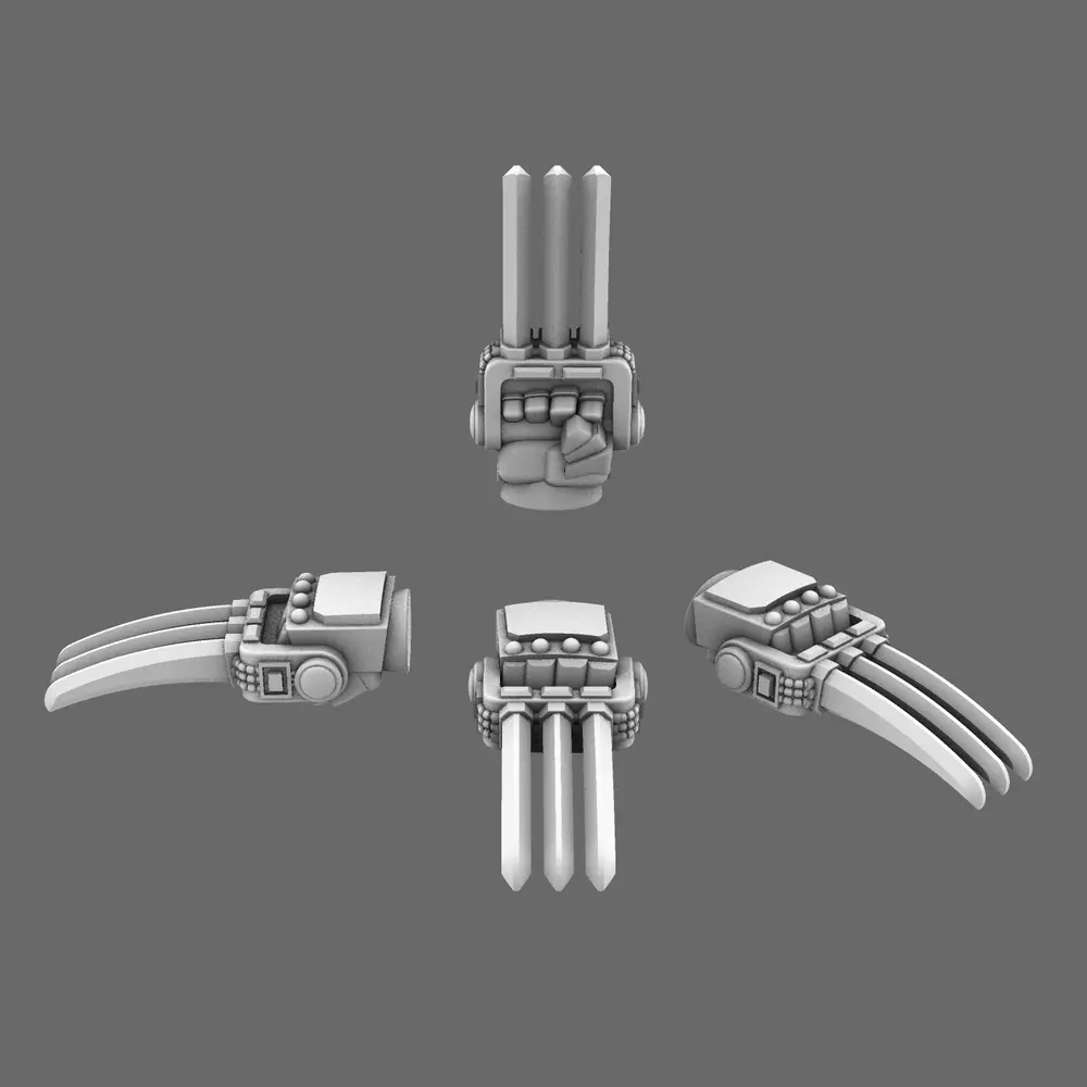 Cyber Samurai Tekko Melee Hand Weapons BW Terrain & Forge