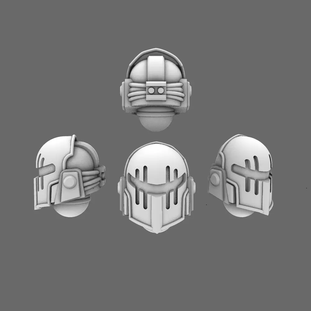 Space Knights V10 Hooded Helmet Type 251101 X 10 BW Terrain & Forge