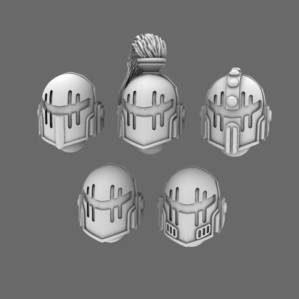 Space Knights V10 Hooded Helmet Type 251101 X 10 BW Terrain & Forge