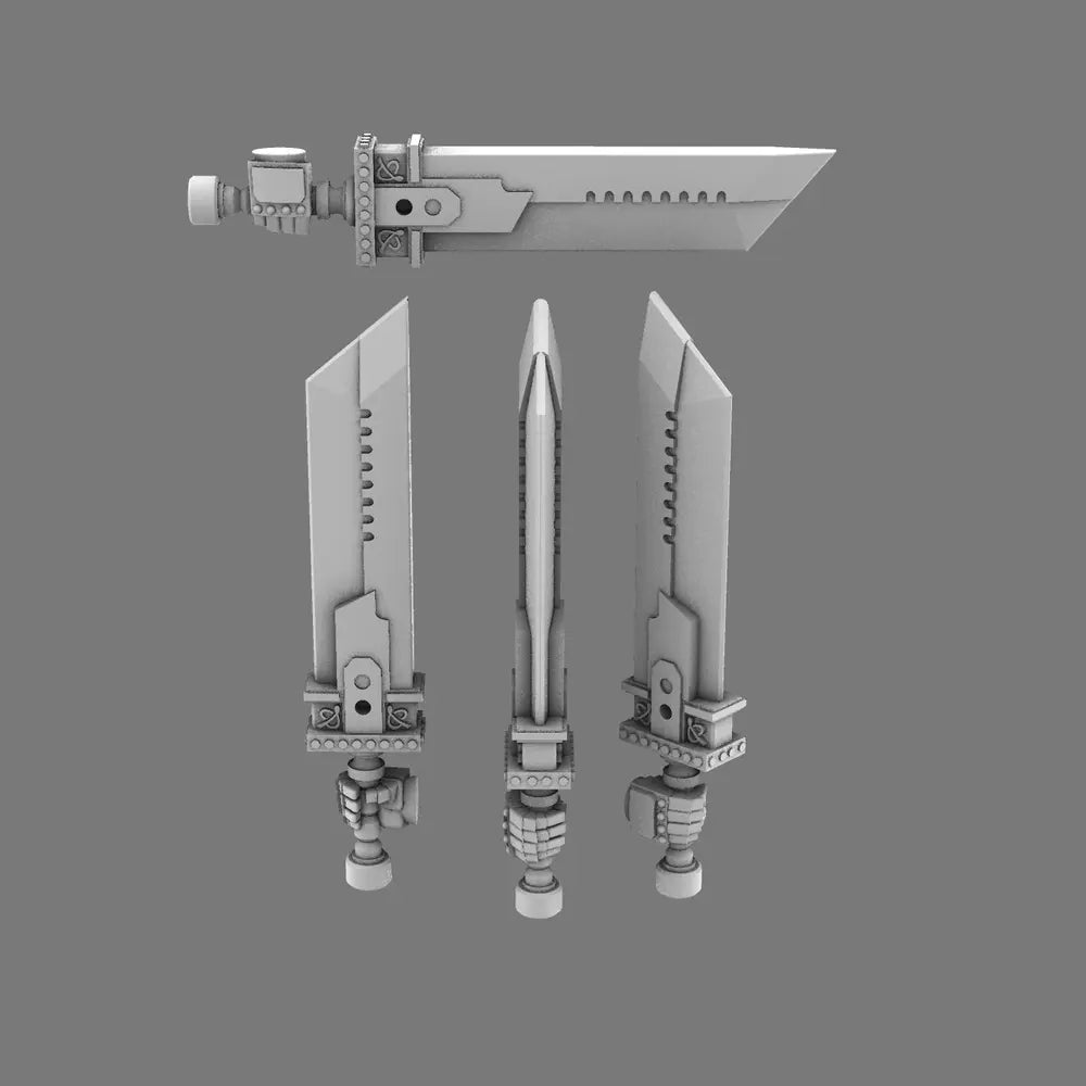 Space Knights Fantasy Cloud Sword RIGHT X 10 BW Terrain & Forge