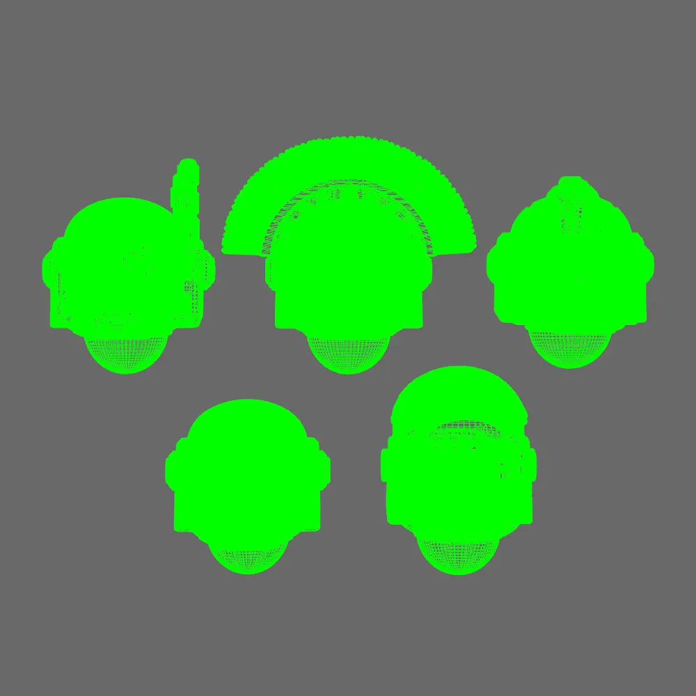 Space Knights V2 Metal Storm Style Helmets X 10 BW Terrain & Forge