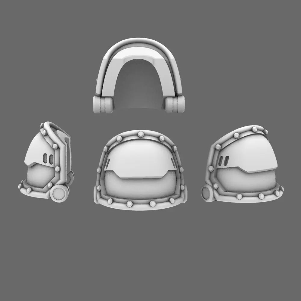 Space Knights V2 Metal Storm Shoulderpads Type A X 10 BW Terrain & Forge