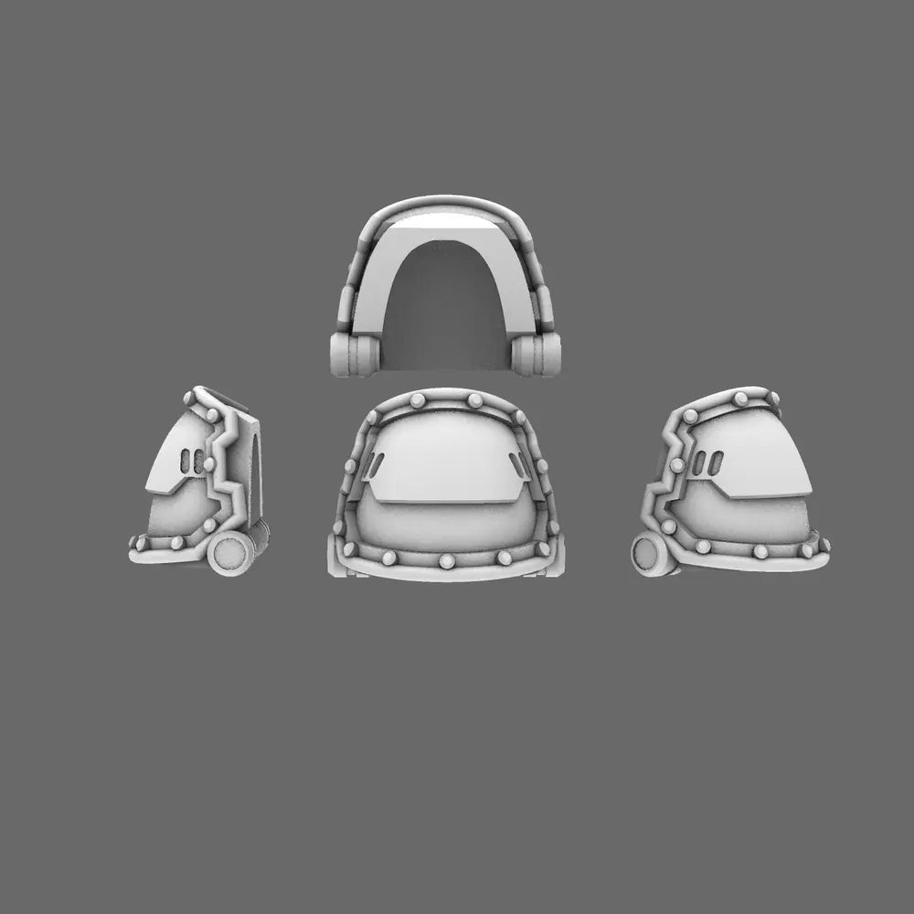 Space Knights V2 Metal Storm Shoulder Pads Type B X 10 BW Terrain & Forge