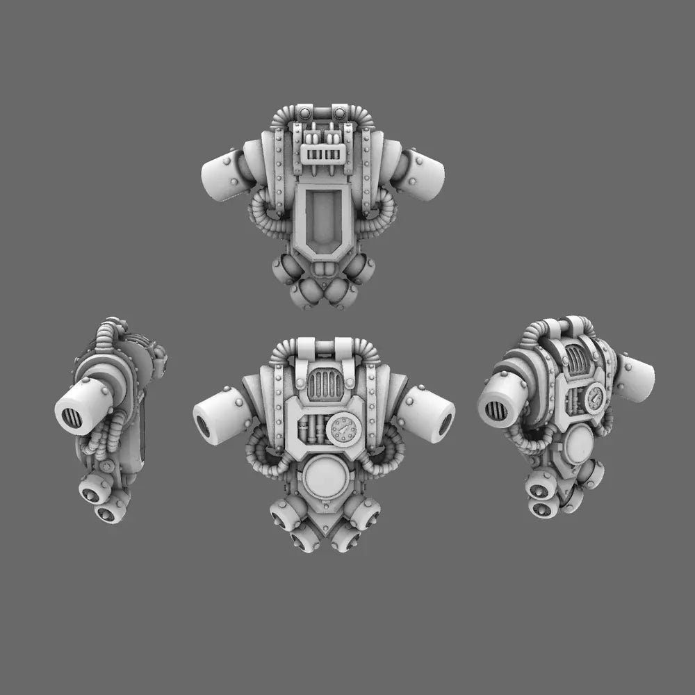 Space Knights V2 Metal Storm Backpack X 10 BW Terrain & Forge