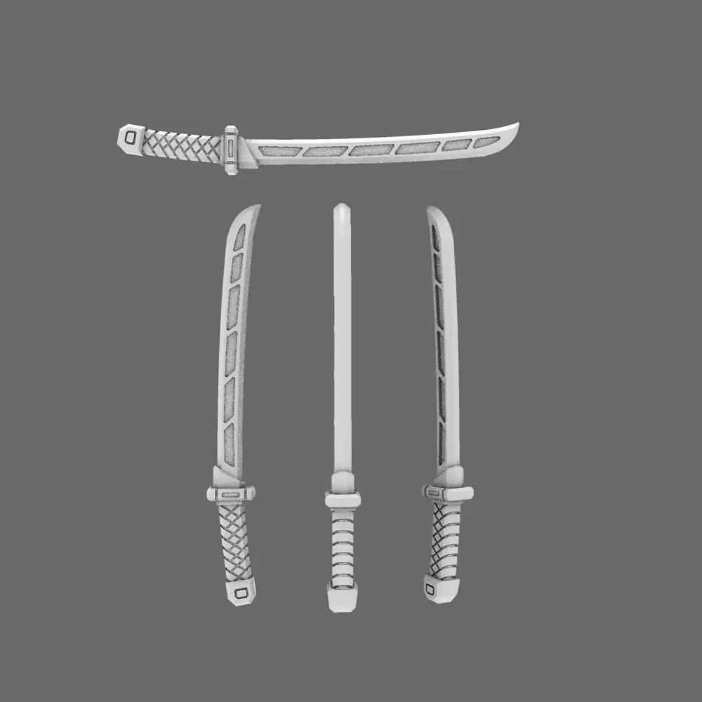 Cyber Samurai Techno Katana Type A NOHAND X 10 BW Terrain & Forge