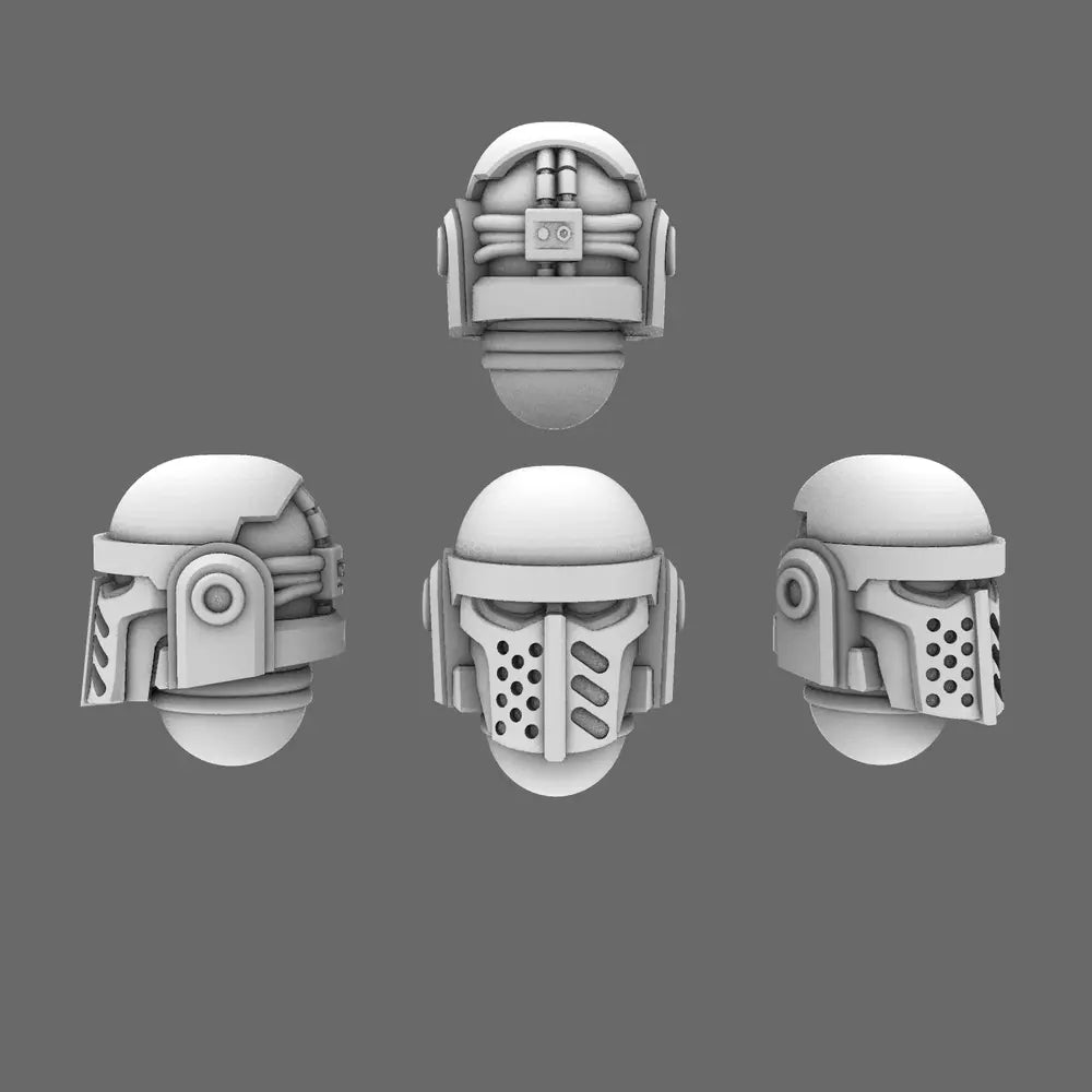 Space Knights V3 Warrior Helmets X 10 BW Terrain & Forge