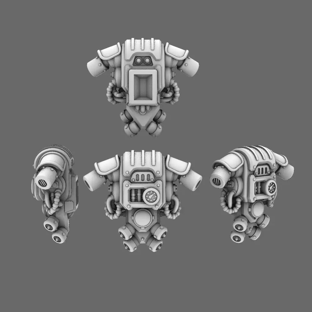 Space Knights V3 Warrior Backpack X 10 BW Terrain & Forge