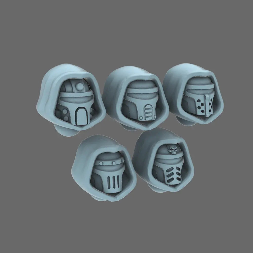 Space Knights V2 Metal Storm Hooded Helmets BW Terrain & Forge