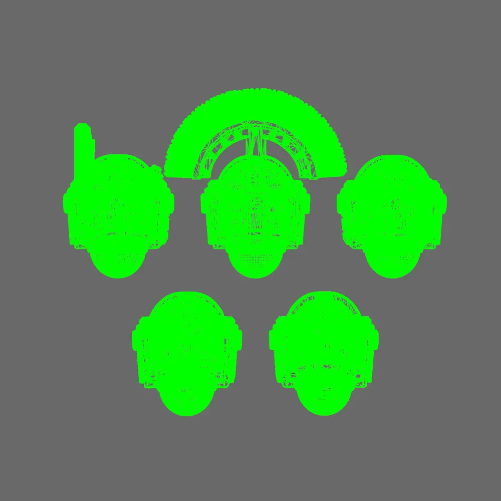 Space Knights V4 Savage Helmet X 10 BW Terrain & Forge