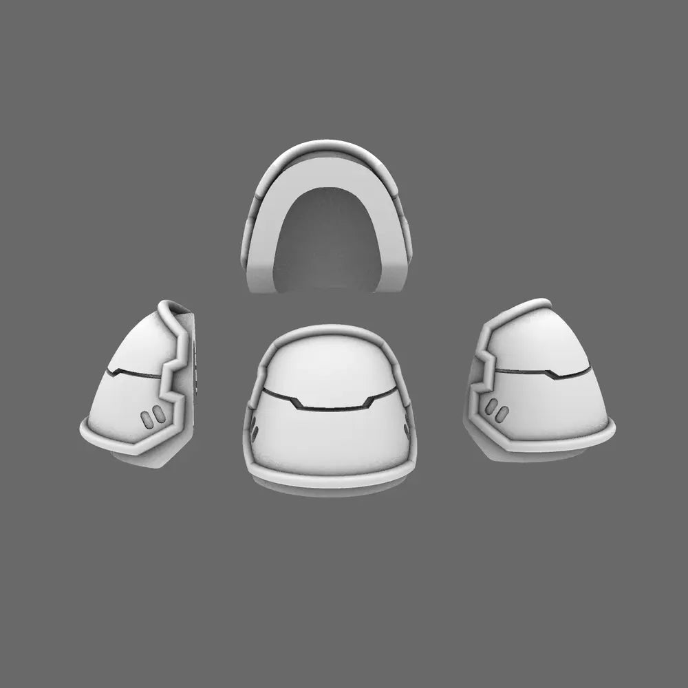 Space Knights V4 Savage Plain Shoulder Pads Type A X 10 BW Terrain & Forge