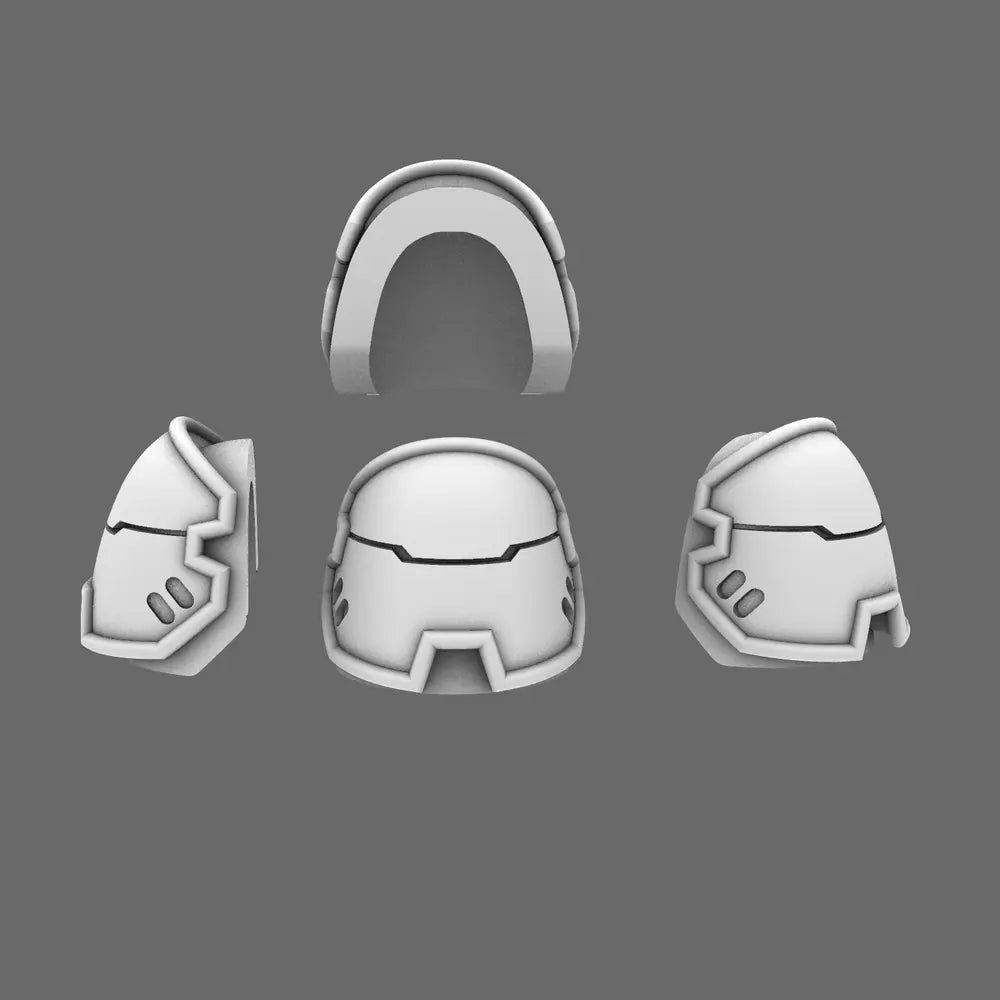 Space Knights V4 Savage Plain Shoulder Pads Type C X 10 BW Terrain & Forge