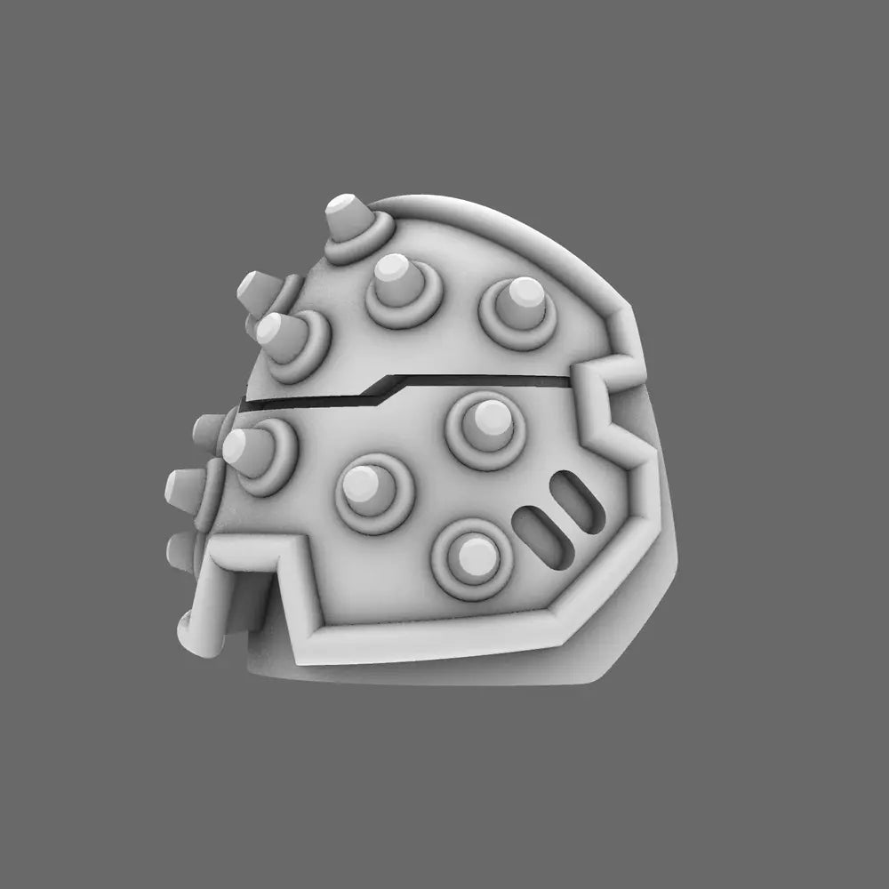 Space Knights V4 Savage Studded Shoulder Pads Type C BW Terrain & Forge