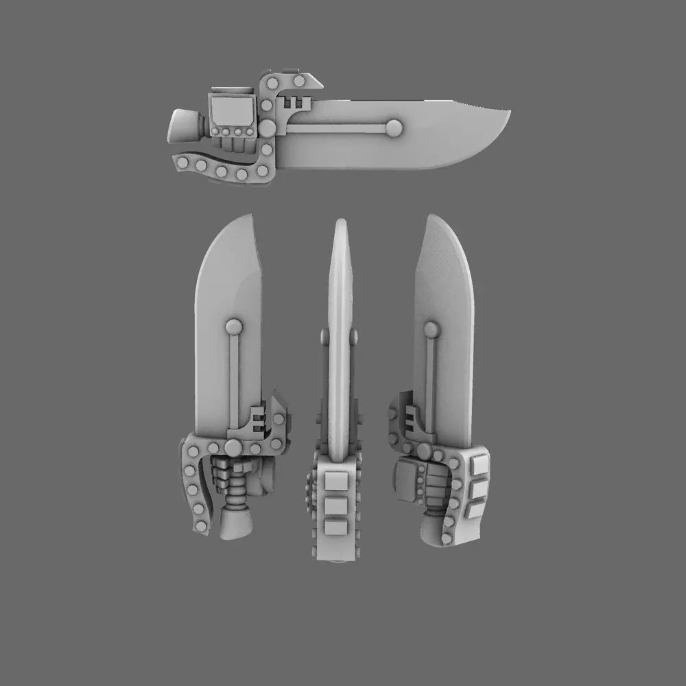 Cyber Samurai Butterfly Style Electro Sword RIGHT X 10 BW Terrain & Forge