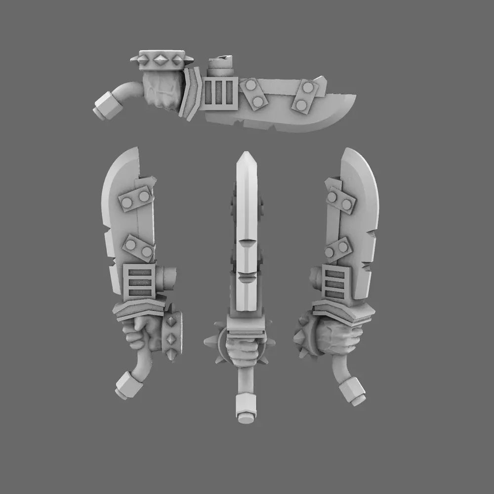 Space Orcs Machetes RIGHT X 10 BW Terrain & Forge