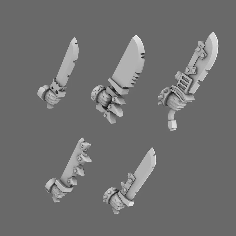Space Orcs Machetes RIGHT X 10 BW Terrain & Forge