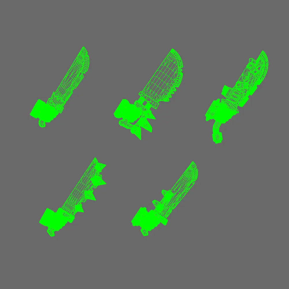 Space Orcs Machetes RIGHT X 10 BW Terrain & Forge